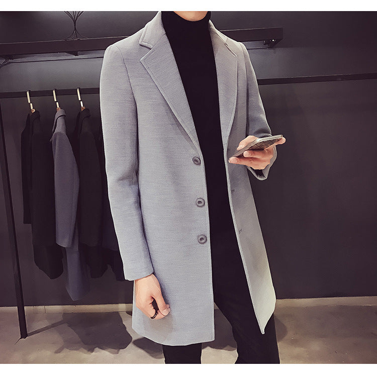 🧥 Men’s Long Cotton Coat – Classic Elegance Meets Modern Warmth