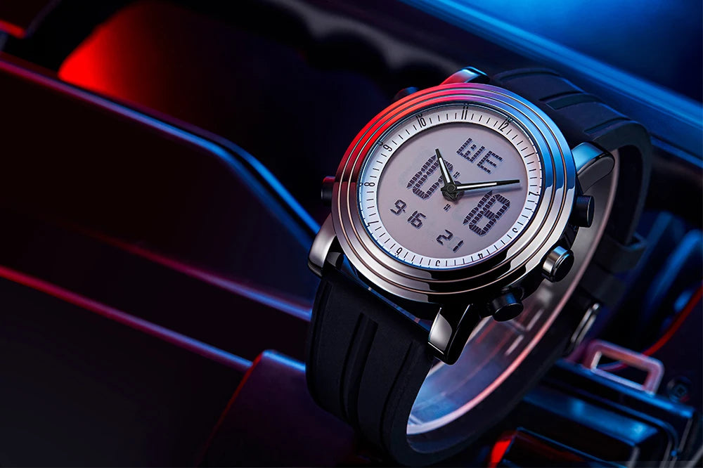 ⌚ Sports Watch for Men – Dual Display, Waterproof & Multifunctional