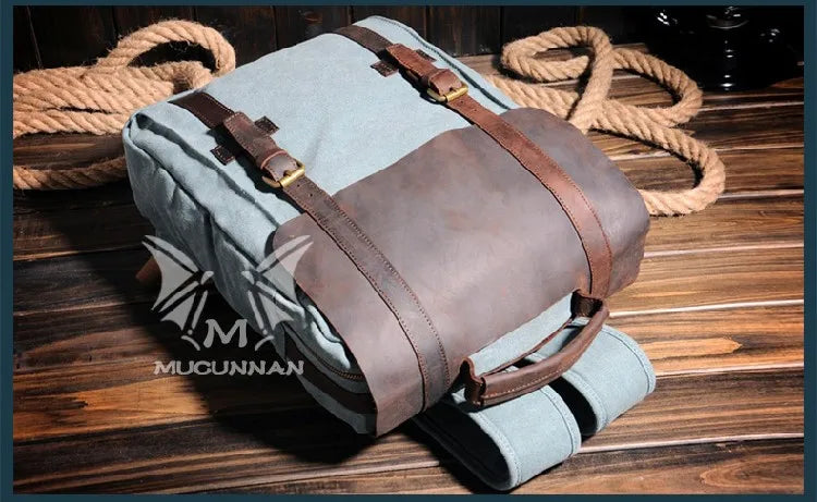 🎒 Ultimate Fashion Canvas & Leather Backpack – Stylish, Durable, and Built for Everyday Adventures