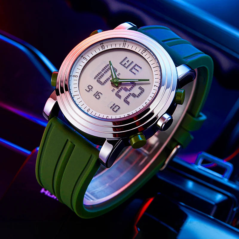 ⌚ Sports Watch for Men – Dual Display, Waterproof & Multifunctional