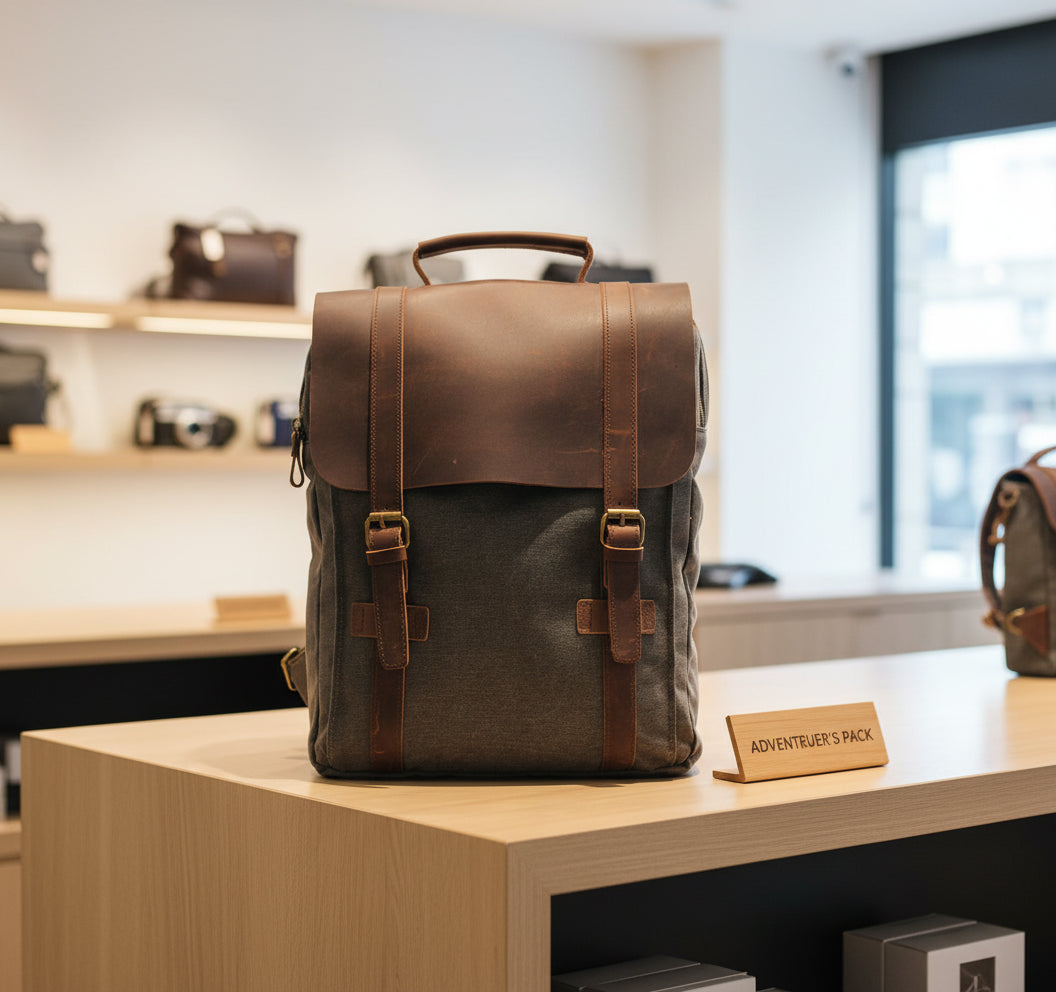 🎒 Ultimate Fashion Canvas & Leather Backpack – Stylish, Durable, and Built for Everyday Adventures