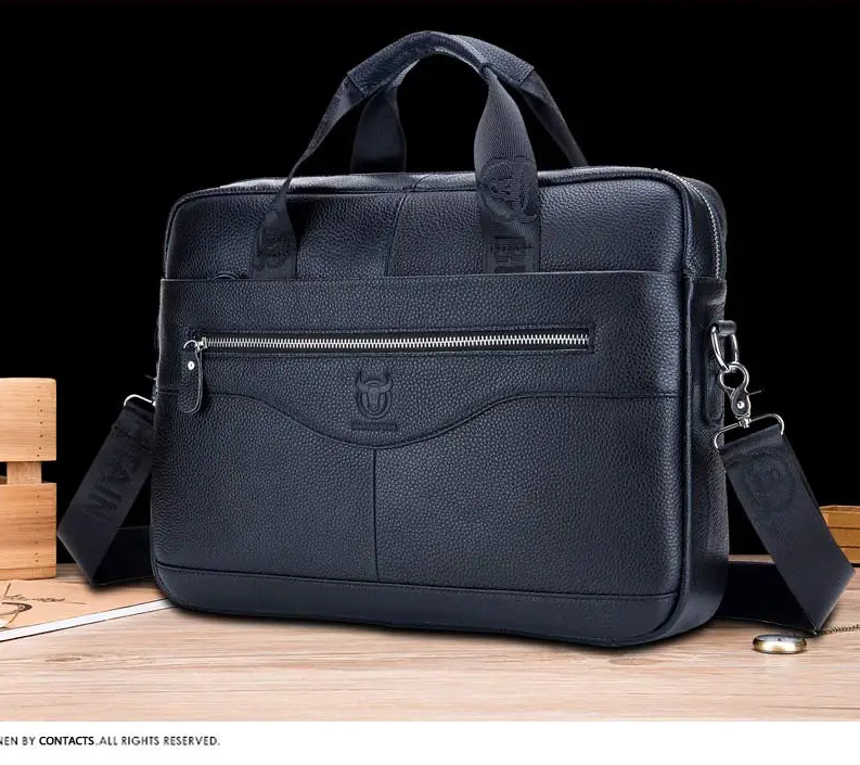 💼 Premium Cowhide Leather Men’s Briefcase – Business, Style & Strength Combined