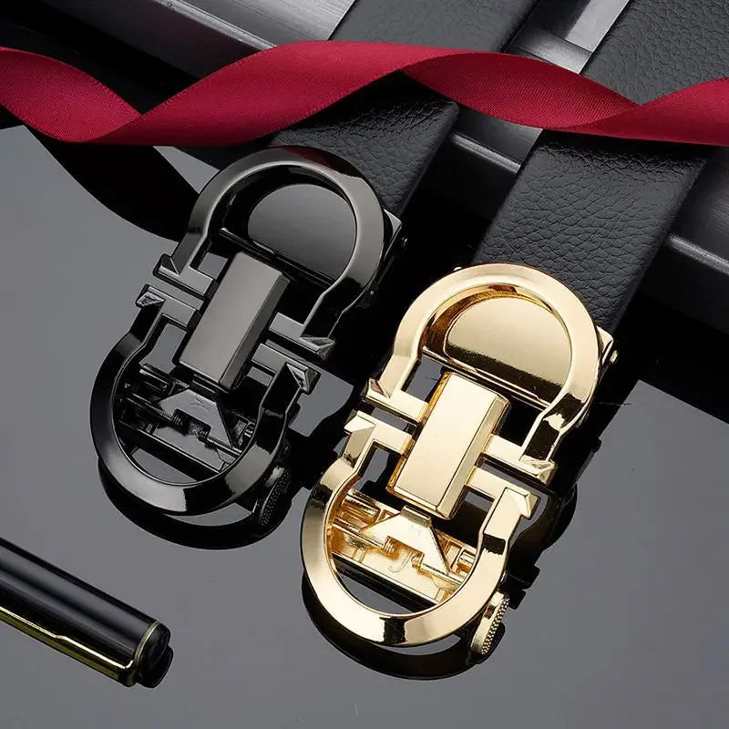 👔 Men’s Cow Leather Automatic Buckle Belt – The Ultimate Expression of Style and Confidence