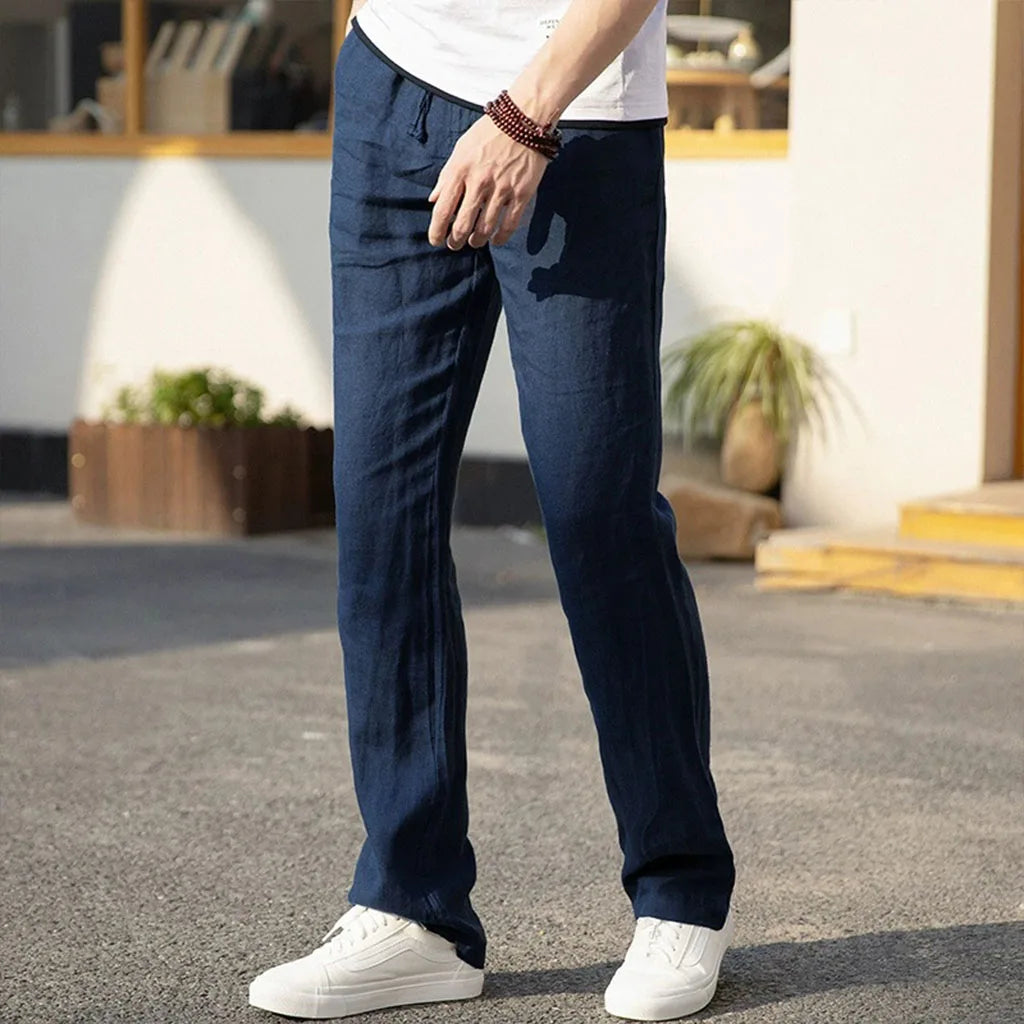 👖 Men’s Cotton Linen Straight-Leg Pants – Comfort Meets Effortless Style