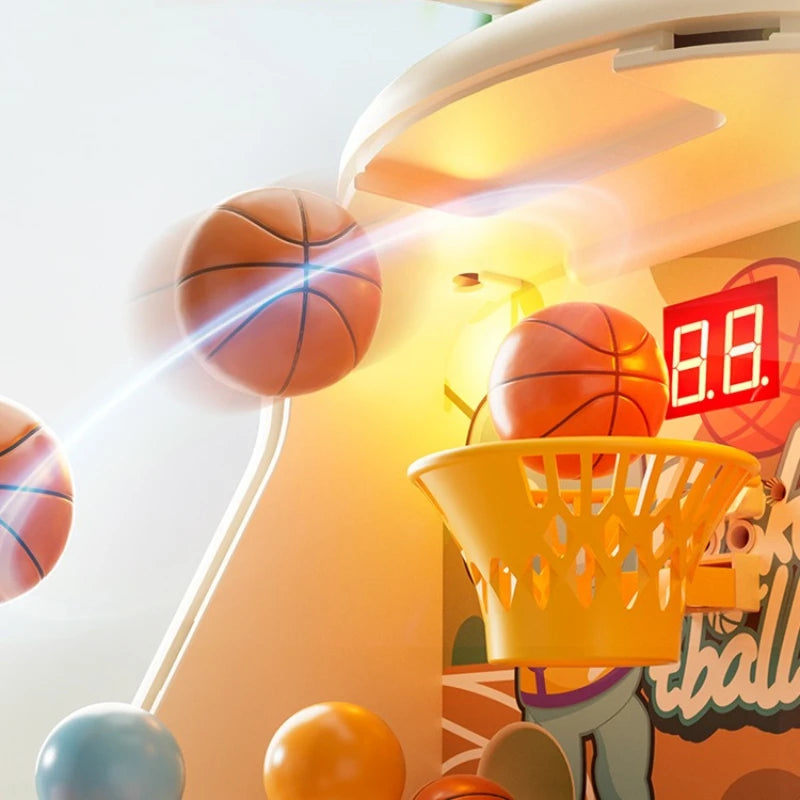 Shooting Basketball Machine Children Coin Operated Play Game Pinball Machine Kids Interactive Competition Christmas Desktop Toys