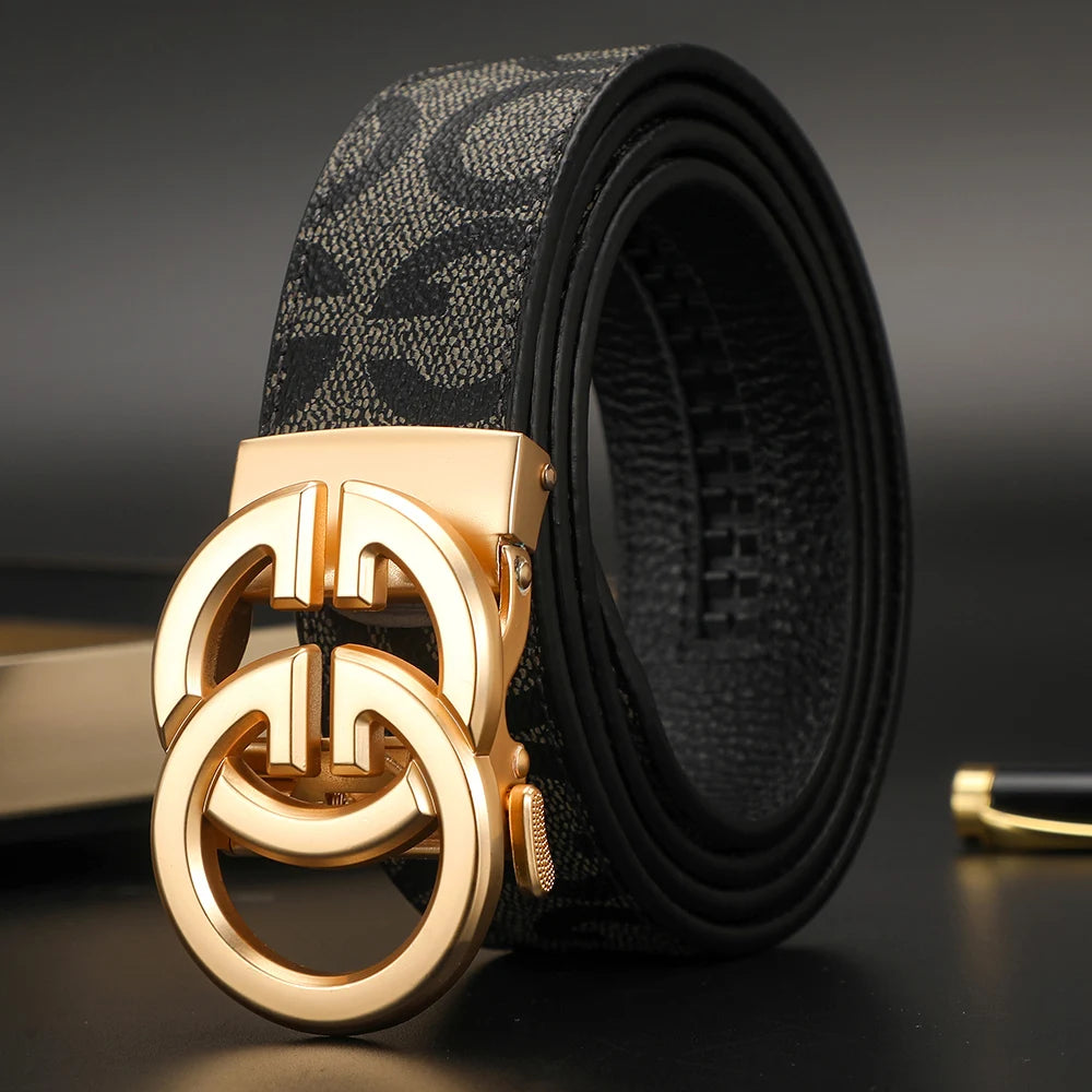 👔 Men’s 3.4cm Business Formal Real Leather Canvas Belt – Premium Style Meets Everyday Comfort