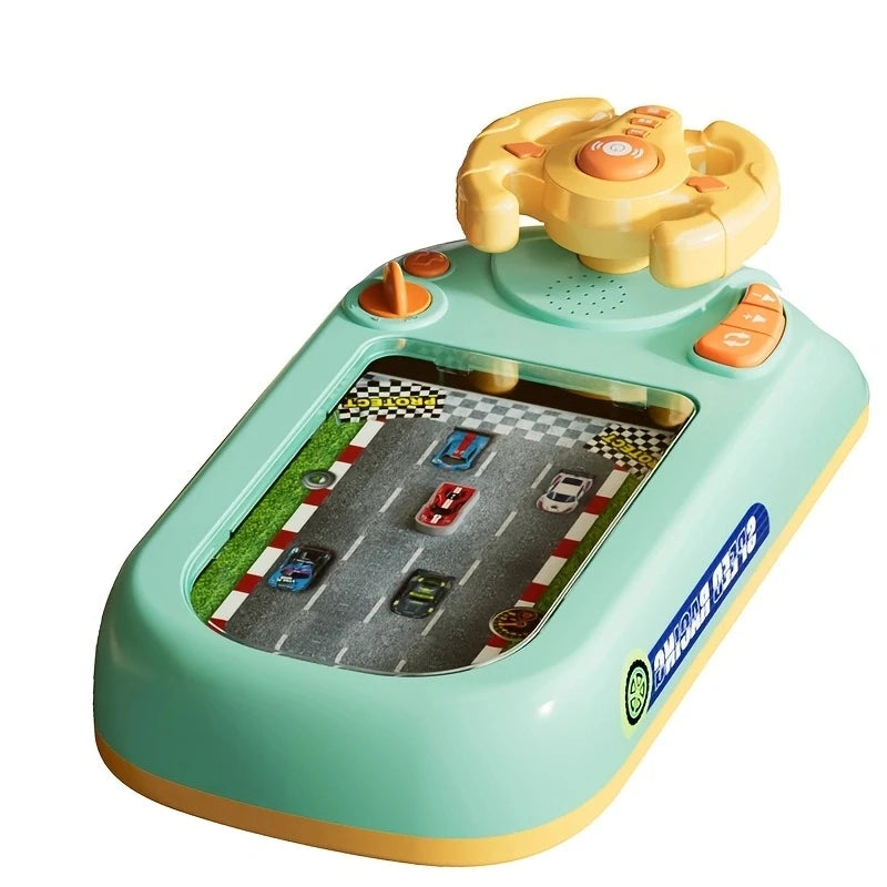 Children's steering wheel operation obstacle avoidance game machine simulates steering wheel racing car