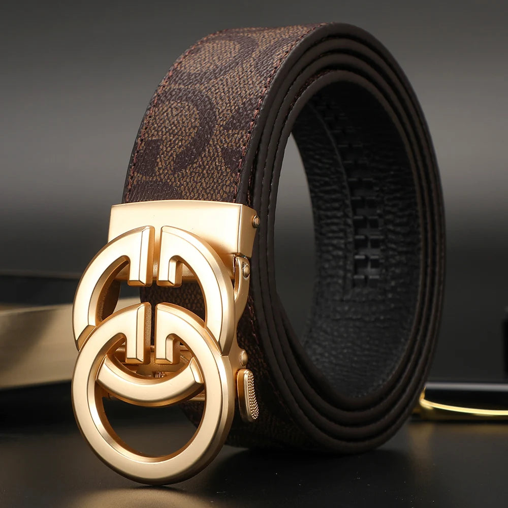 👔 Men’s 3.4cm Business Formal Real Leather Canvas Belt – Premium Style Meets Everyday Comfort