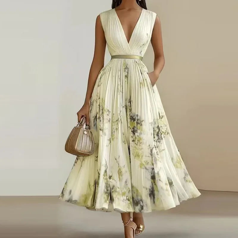 🌸 Spring Boho Maxi Dress – Elegant Floral Long Sleeve A-Line Beauty