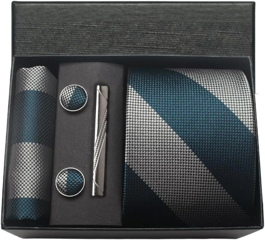 🎩 Classic 100% Silk Men’s Tie Set – Elegant Style in Every Detail