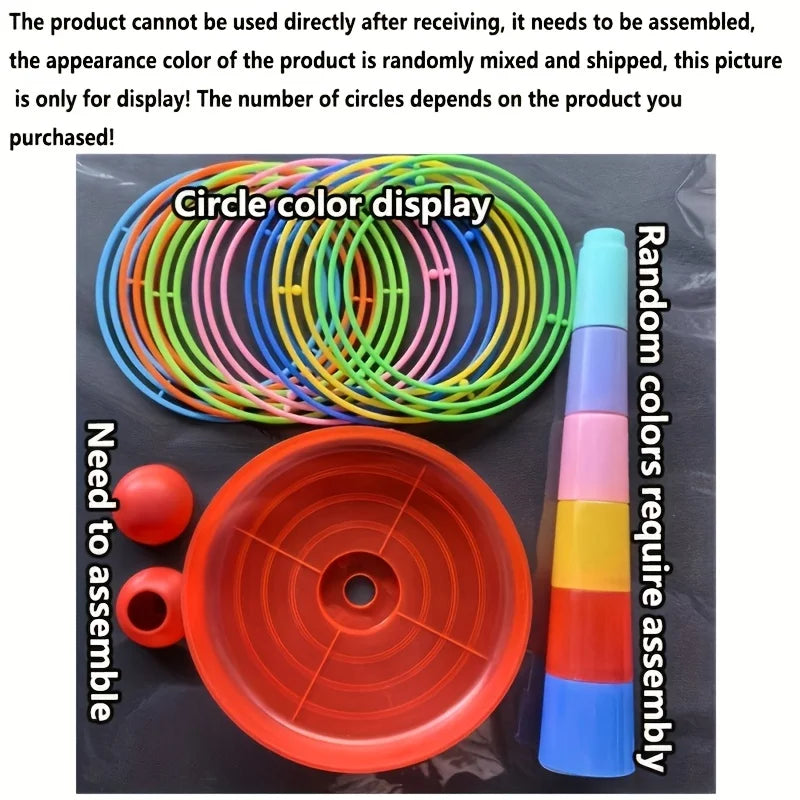 1set Colorful Hoop Game Set - Outdoor Throwing Rings for Kids, Family Party Games, Halloween/Christmas Gift