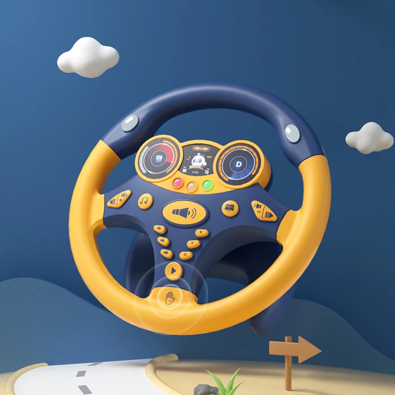 Children's steering wheel operation obstacle avoidance game machine simulates steering wheel racing car