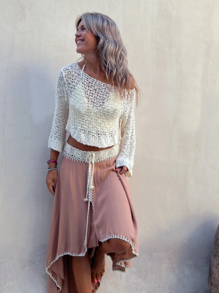 🌻 Bohemian Vintage Crochet Sweater – Where Effortless Chic Meets Cozy Elegance