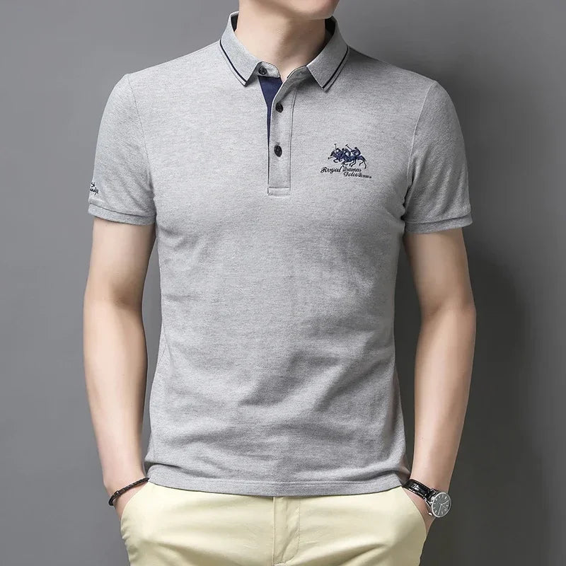 👕 Men’s Embroidered Casual Fashion Polo Shirt – Summer Comfort Meets Effortless Style