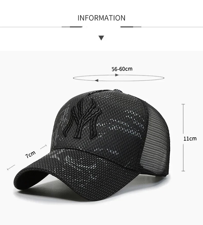 New Summer Hat Men's Letter Embroidery Versatile Couple Sunscreen Sunshade Baseball Cap Sports Tennis Hat Travel Cap Men