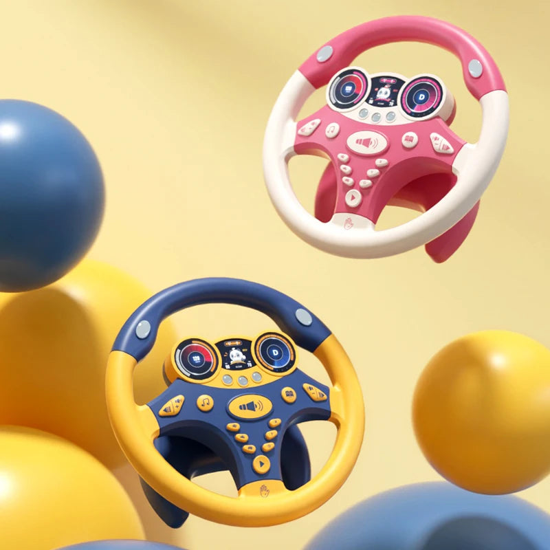 Children's steering wheel operation obstacle avoidance game machine simulates steering wheel racing car