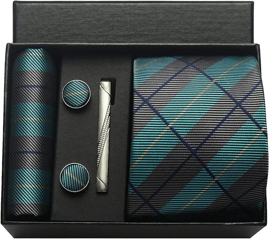 🎩 Classic 100% Silk Men’s Tie Set – Elegant Style in Every Detail