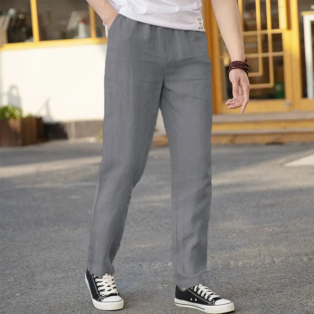 👖 Men’s Cotton Linen Straight-Leg Pants – Comfort Meets Effortless Style