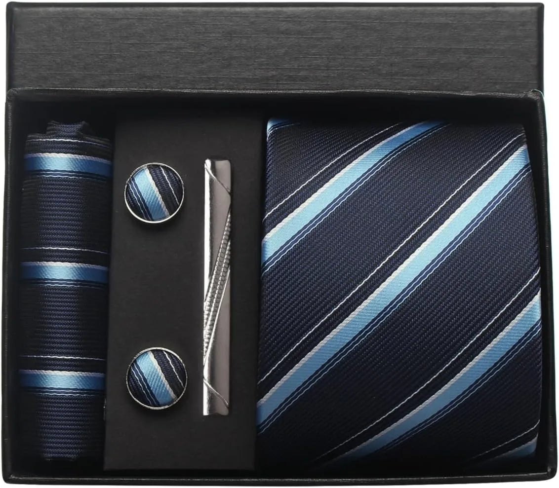 🎩 Classic 100% Silk Men’s Tie Set – Elegant Style in Every Detail