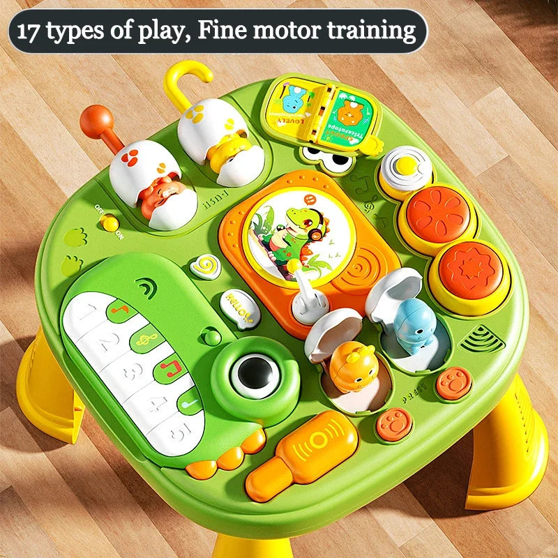 Early Education Game Table 17-In-1 Fall-Proof Smooth Electric With Light Music Multi Functional Music Studying Desk Toys Gifts