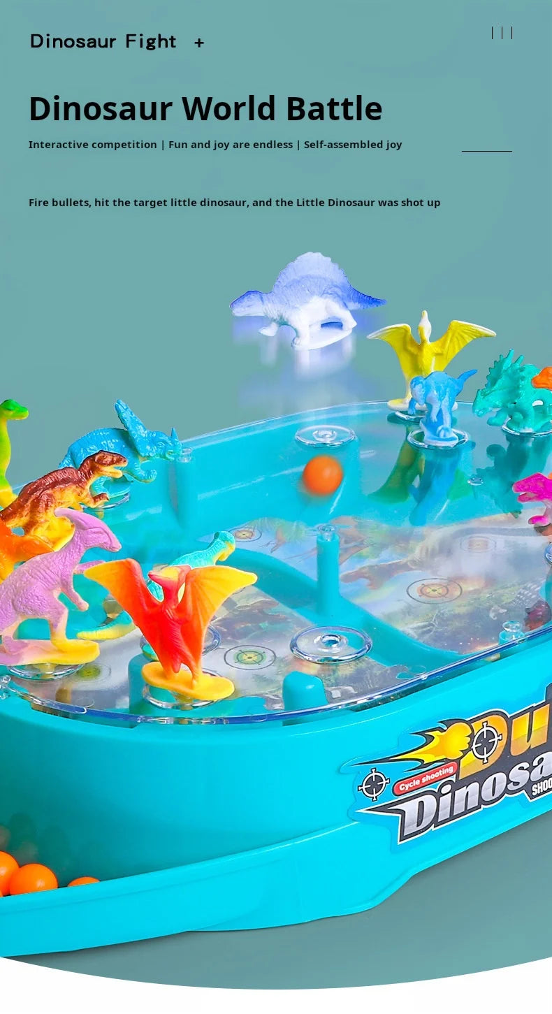 Children's Two-Player Battle Catapult Dinosaur Board Game Pinball Catapult Toy Parent-Child Interactive Educational Toy