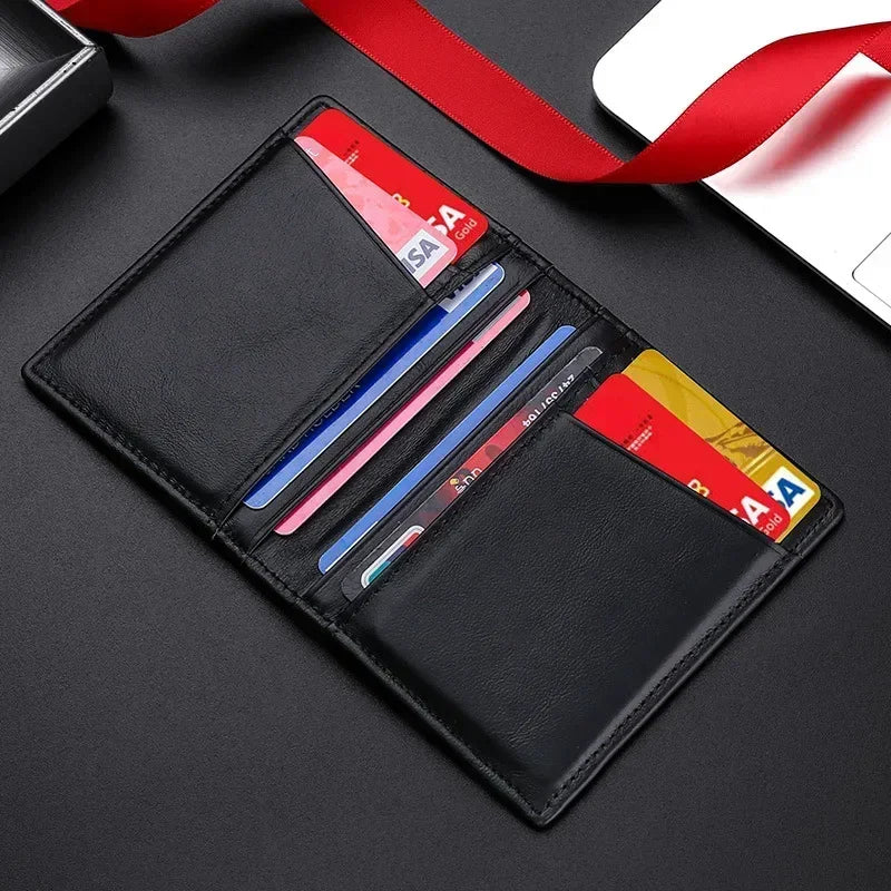 👛 Ultra-Thin Soft Leather Wallet – Sleek, RFID-Protected, and Compact