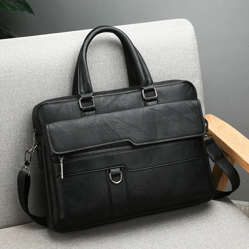 💼 Men’s Retro PU Leather Business Briefcase – Luxury Meets Everyday Performance