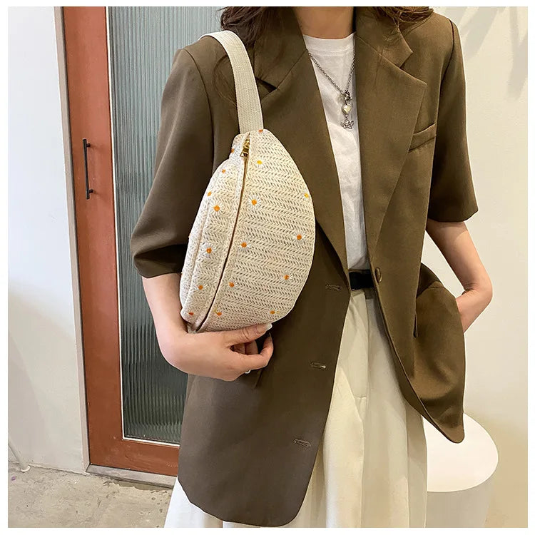 🌴 Summer Straw Waist & Crossbody Bag for Women
