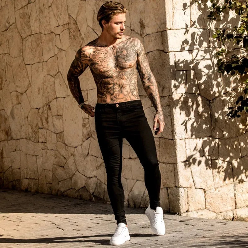 👖 Men’s Elastic Skinny Jeans – Stretch Denim Streetwear Pants