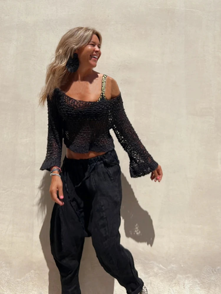 🌻 Bohemian Vintage Crochet Sweater – Where Effortless Chic Meets Cozy Elegance