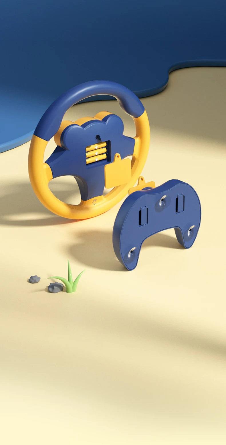 Children's steering wheel operation obstacle avoidance game machine simulates steering wheel racing car