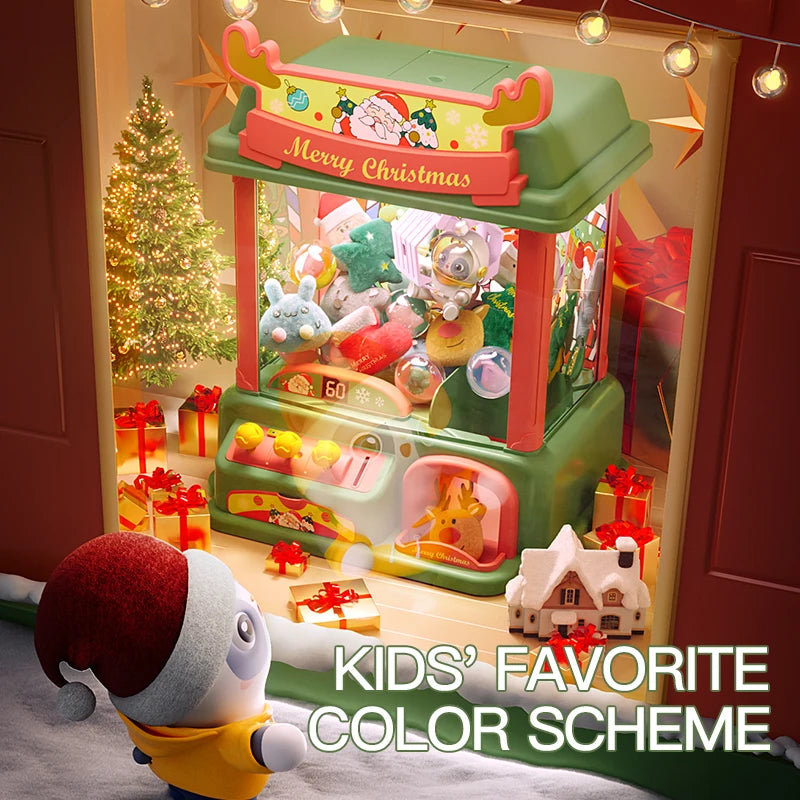 New Christmas Theme Doll Machine Coin Operated Play Game Claw Catch Toy Machines Dolls Children Interactive Toys Christmas Gifts