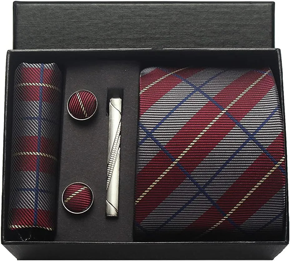🎩 Classic 100% Silk Men’s Tie Set – Elegant Style in Every Detail