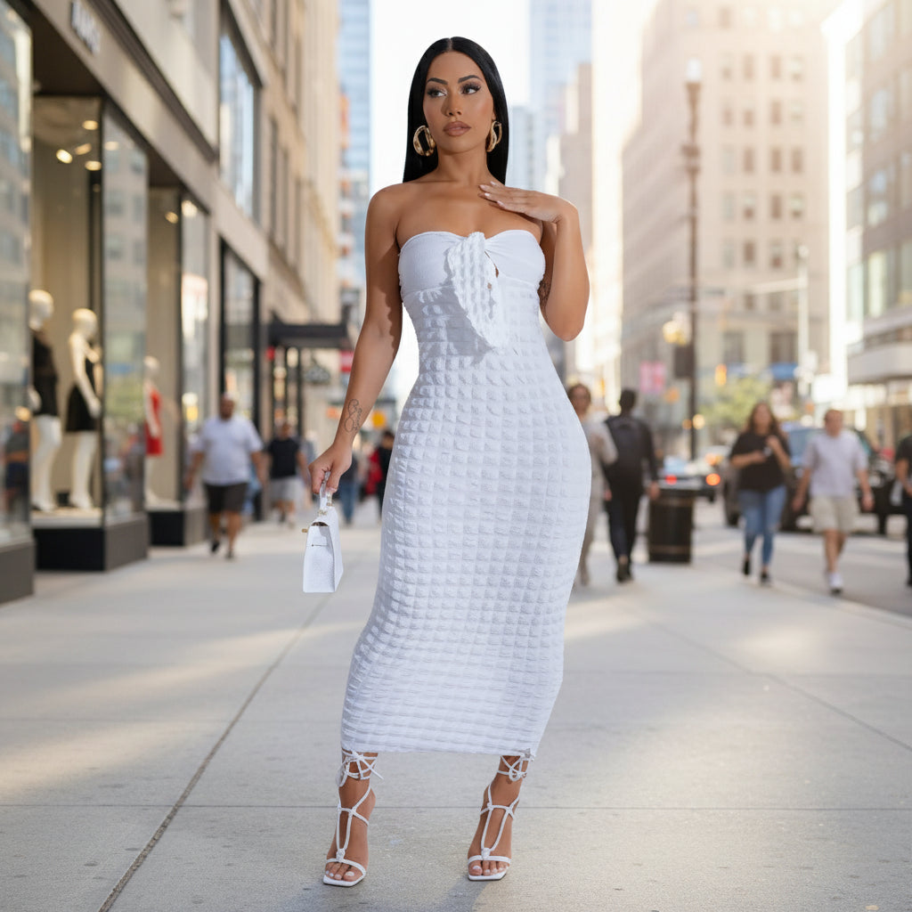 💎 Elegant Bowknot Strapless Maxi Dress