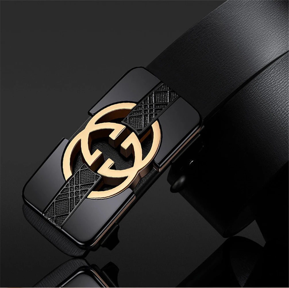 High Quality Wide 3.4cm Men Belt Genuine Leather Canvas Luxury Strap Male Belts For men jeans New Fashion Classice Buckle belt