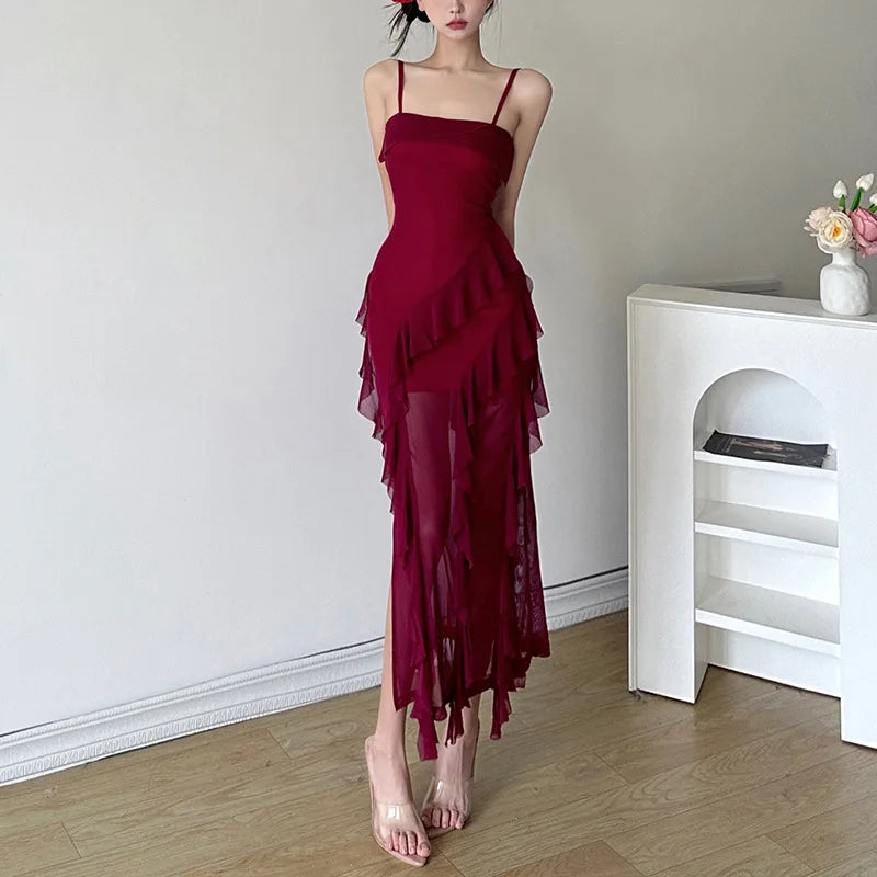 💖 Elegant Allure – Summer Lace-Up Backless Midi Dress