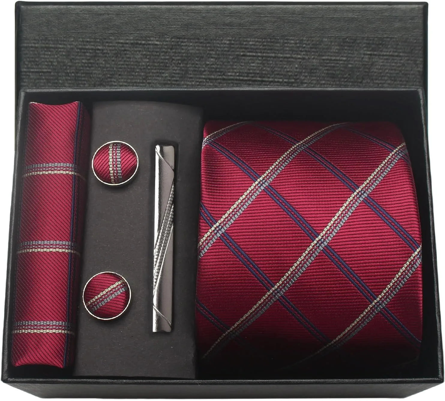 🎩 Classic 100% Silk Men’s Tie Set – Elegant Style in Every Detail