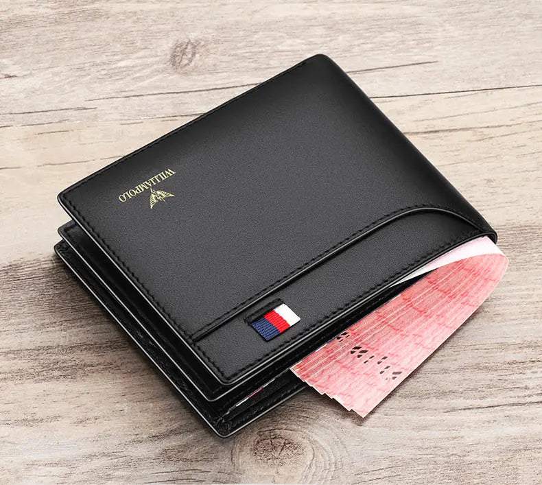 💼 Men’s Genuine Leather Wallet – Slim, Stylish & Built for Success