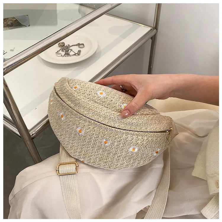 🌴 Summer Straw Waist & Crossbody Bag for Women