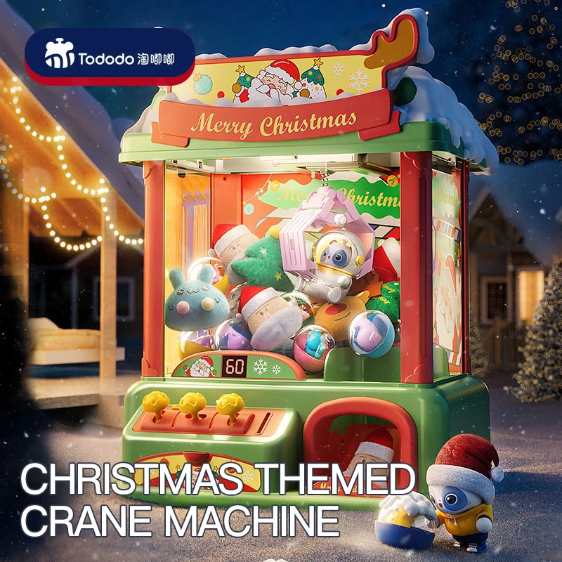New Christmas Theme Doll Machine Coin Operated Play Game Claw Catch Toy Machines Dolls Children Interactive Toys Christmas Gifts