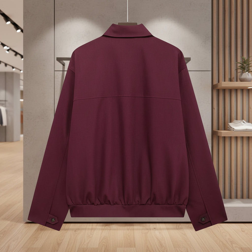 🧥 MUJER Retro Zipper Bomber Jacket for Women – Effortless Fall Fashion