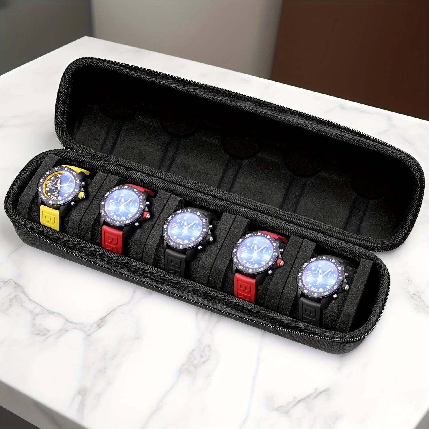 ⌚ 5-Slot Watch Case – Elegant Protection for Your Timepieces