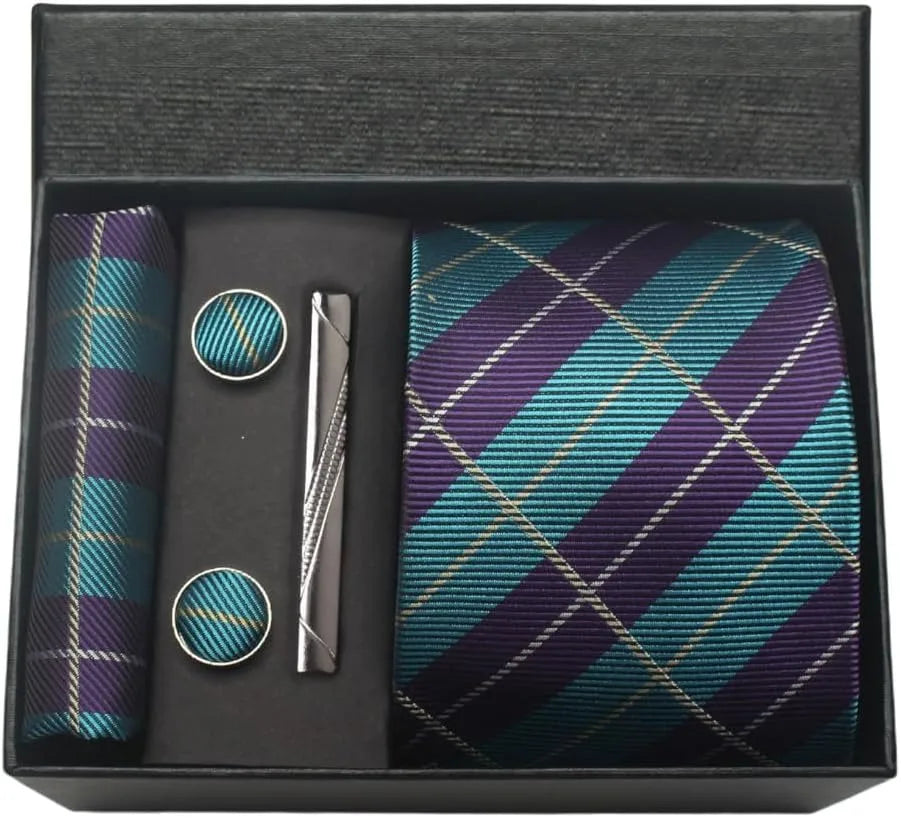 🎩 Classic 100% Silk Men’s Tie Set – Elegant Style in Every Detail
