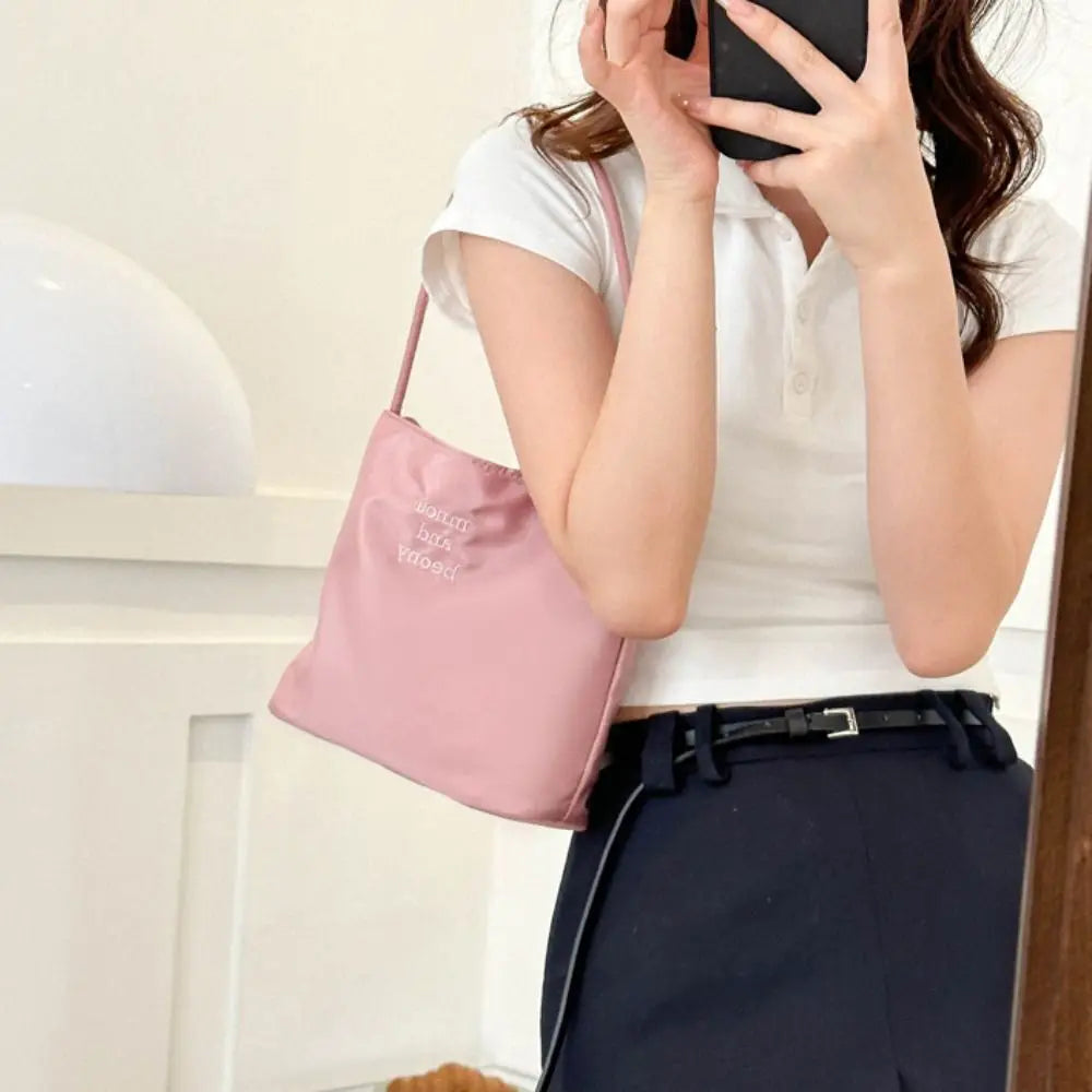 💼 Women’s High Capacity Handbag – Chic Embroidered Letter Shoulder & Underarm Tote