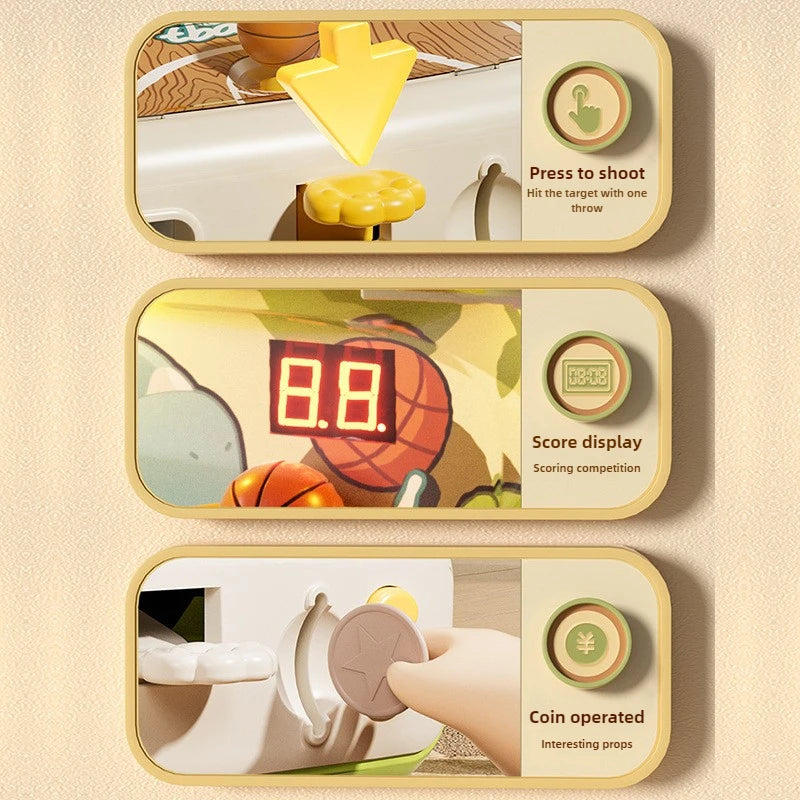 Shooting Basketball Machine Children Coin Operated Play Game Pinball Machine Kids Interactive Competition Christmas Desktop Toys