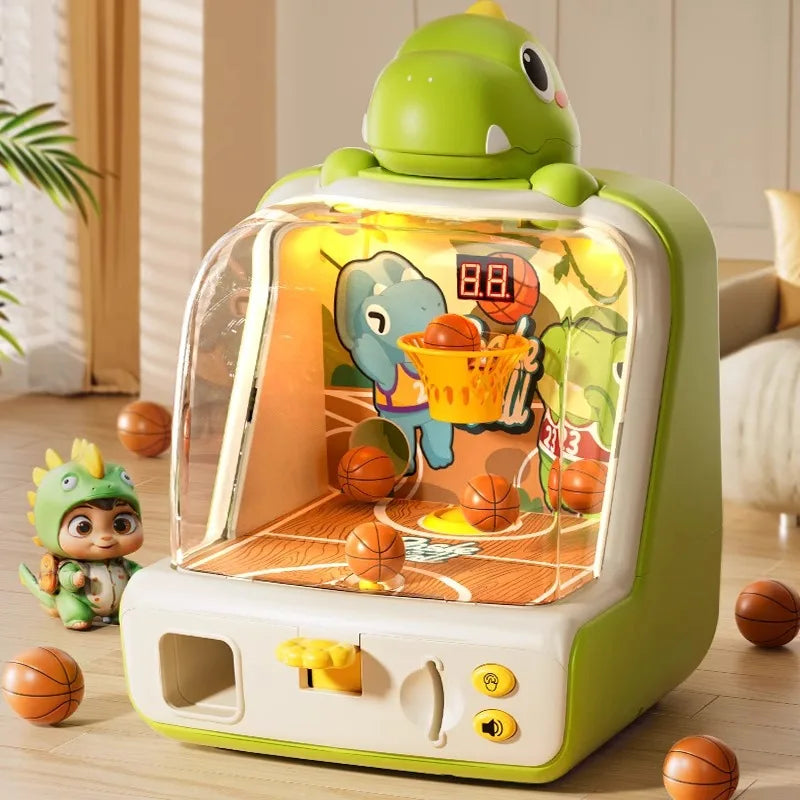 Shooting Basketball Machine Children Coin Operated Play Game Pinball Machine Kids Interactive Competition Christmas Desktop Toys