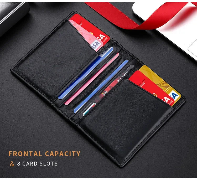 👛 Ultra-Thin Soft Leather Wallet – Sleek, RFID-Protected, and Compact