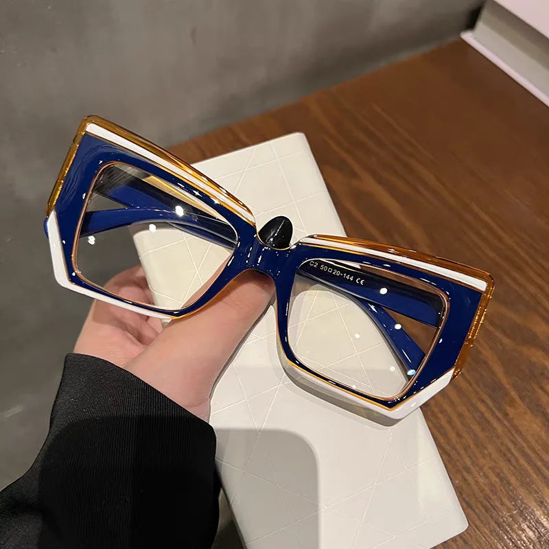 👓 Women’s Polygonal Cat Eye Anti–Blue Light Glasses