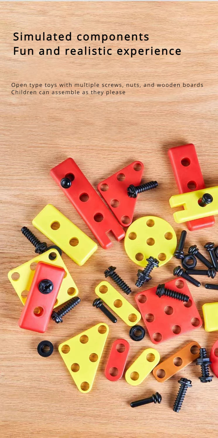Kids Repair Toolbox Set with Simulation Electric Screwdriver And Drill Pretend Play Engineering Assembly Toy Educational gift