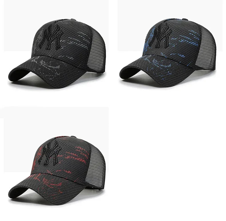 New Summer Hat Men's Letter Embroidery Versatile Couple Sunscreen Sunshade Baseball Cap Sports Tennis Hat Travel Cap Men